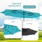 Outdoor 15 Feet Double-Sided Umbrella with Solar LED Lights for Patio